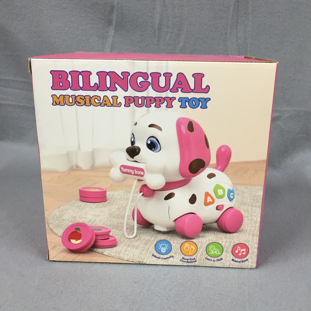 Bilingual Musical Puppy Toy‎ Pink Educational Interactive Toddler Gift